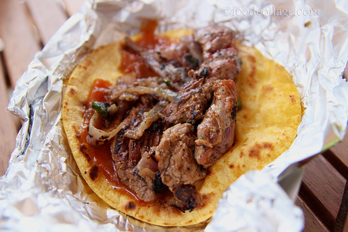 Ostrich Taco with Caramelized Onion, Jalapeno, and Pumpkin Butter at Pgh Taco Truck