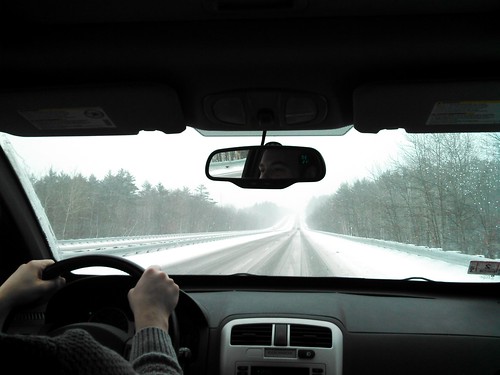 driving home in the snow by shannonakeller