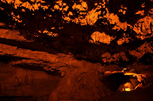 banyan tree like rock formation inside Belum Caves
