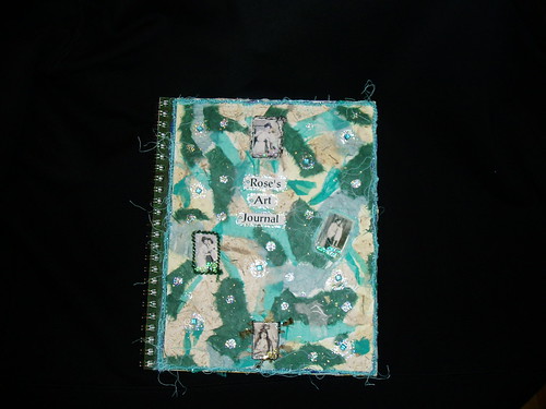 my dryer sheet art journal cover by rosebudinnh
