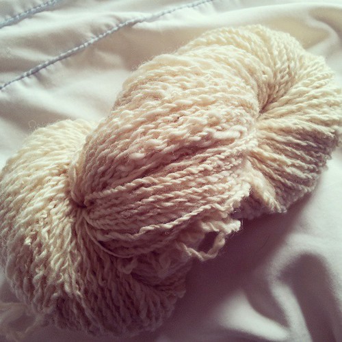 The first hank of yarn I have spun in a useable quantity! #craftphoto