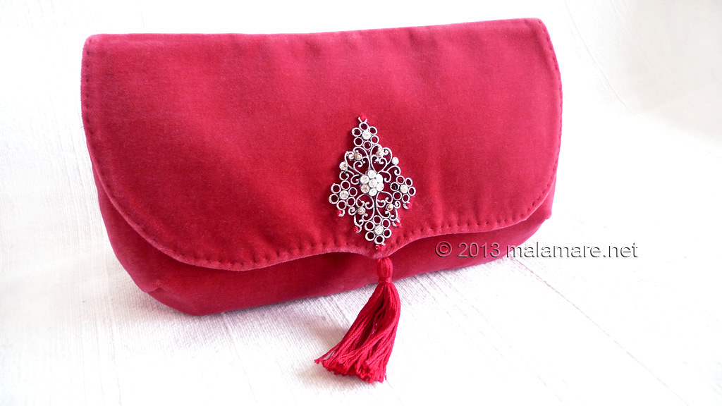 Formal velvet and satin handbags clutch bag