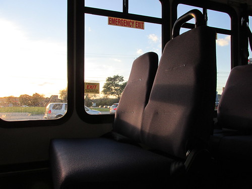 Late day sun shining through a passenger window.  Northbrook Illinois.  October 2013. by Eddie from Chicago