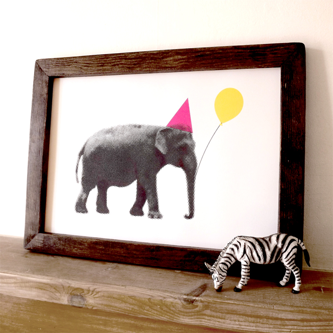 Girls_room_art_children_Party_elephant_print_design_fun_colourful