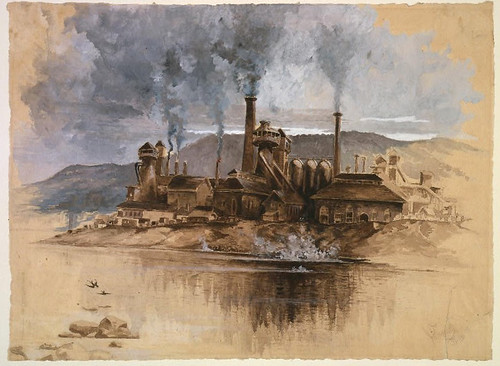 015- Pennsylvania, Bethlehem fabrica de acero -1881- Joseph Pennell-Library of Congress