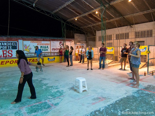 Hostel guests were split up into four teams, with two games going on simultaneously