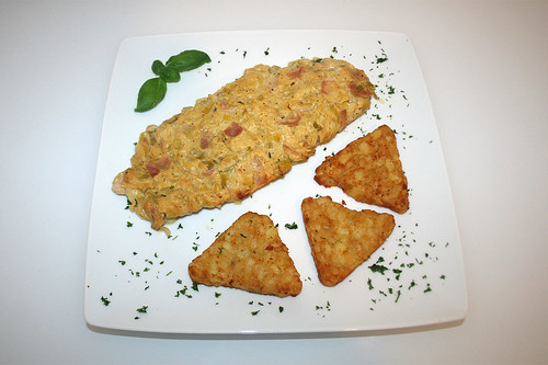 36- Lauch-Fischkäse-Schnitzel - Serviert / Leek cream cheese schnitzel - served