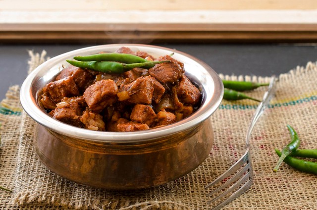 Dukra Maas or Bafat Pork - Mangalorean Pork Curry with Bafat Spice Mix