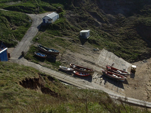 WWKP 2013 The fishing cobles pulled out at North Landing, Flamborough
