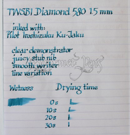 TWSBI Diamond 580 Writing Sample