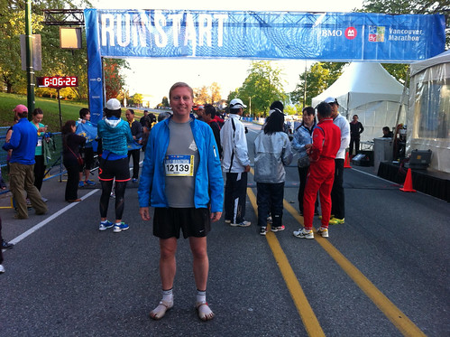 At the start of the Vancouver marathon