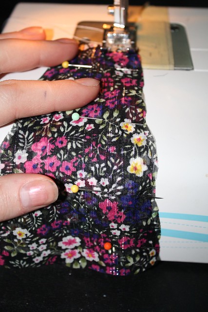 sew panels of skirt together