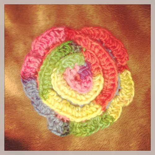 Crochet Rainbow Flower
