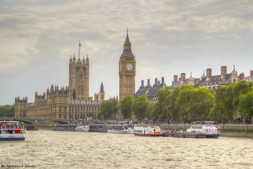 Westminster Parliament Palace, from river thames, London, UK by TamanM