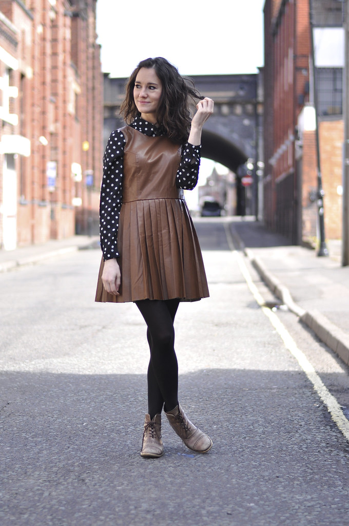 dots and leather Chicwish