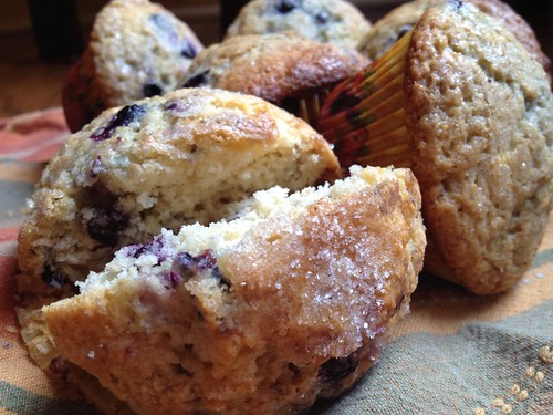 Malted Milk and Maple Blueberry Muffins