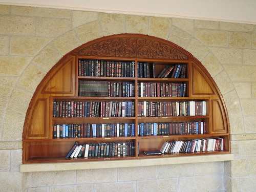 Bookshelves in men's section of the Western<br /><br /> Wall