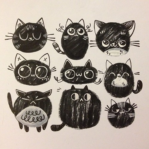 Super silly doodle cats! #sketch #pattern