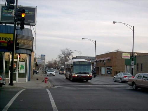 Northbound Chicago Transit Authority Rt # 52A /  South Kedzie bus approaching the intersection at West 111th Street.  Chicago Illinois.  April 2007. by Eddie from Chicago