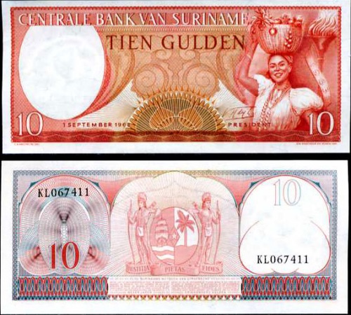 10 Gulden Surinam 1963, Pick 121