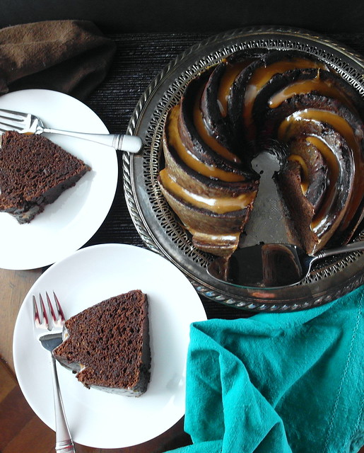Double Chocolate Stout Cake with Vanilla Porter Toffee