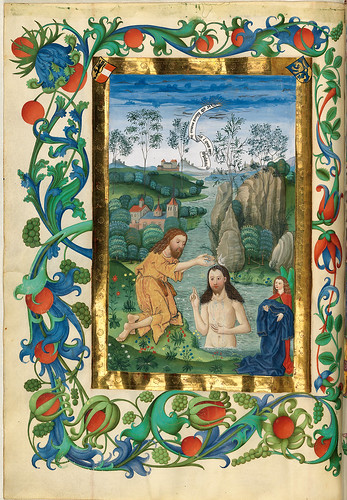 010- El bautismo de Jesus-Misal de Salzburgo-1499-Tomo 3-Biblioteca Estatal de Baviera (BSB)