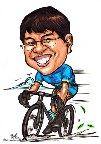 cyclist caricature