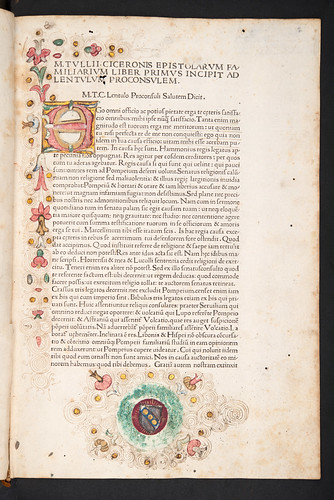 Illuminated decoration and coat of arms in Cicero, Marcus Tullius: Epistolae ad familiares