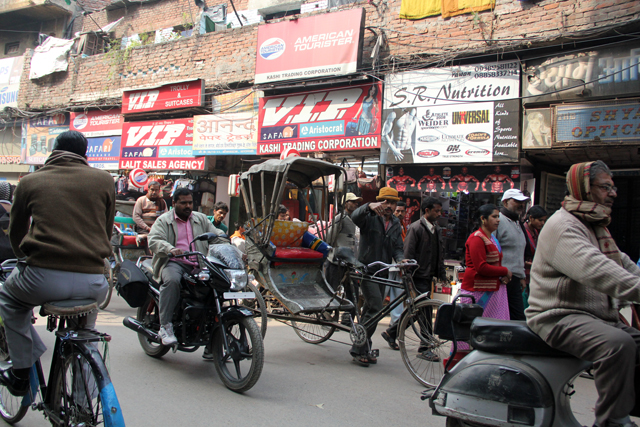 The lively streets of Varanasi, India