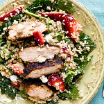Kale and Quinoa Salad with Strawberries and Goat Cheese