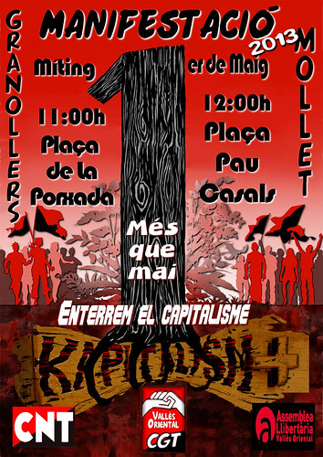 CGT Vallès Oriental. Cartell 1er Maig Granollers i Mollet 2013