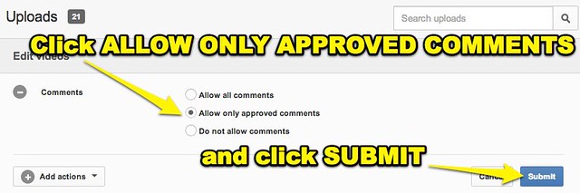 YouTube - Allow Only Approved Comments