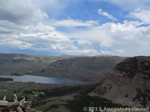 Looking out over Trappers Lake while hiking toward Himes Peak, Flat Tops Wilderness Area, Routt National Forest, Colorado