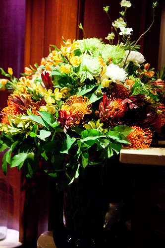Floral arrangement at the front desk