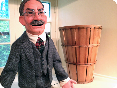 Puppet version of Dr. Naismith, inventor of basketball