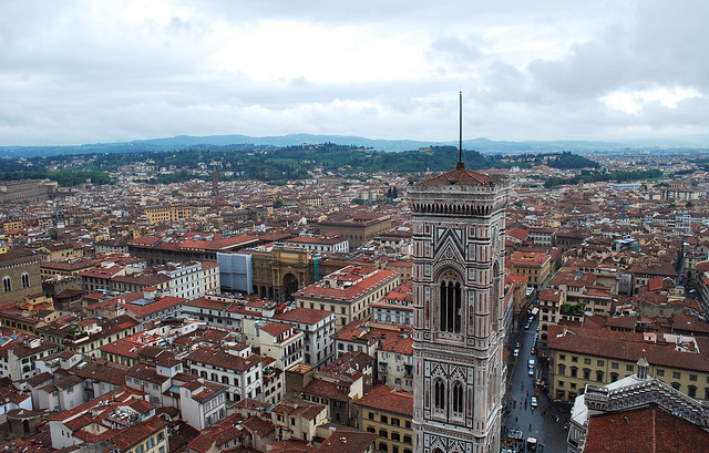 View from the top of Basilica di Santa Maria del Fiore (Duomo), Florence, Tuscany, Italy
