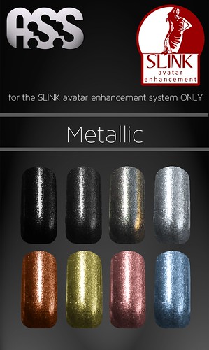 A:S:S - SLINK avatar enhancement system nails - Metallic