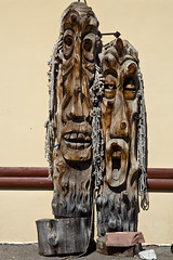 Man-made wooden sculpture