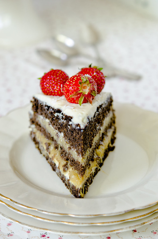 Черемуховый торт с ревенем bird-cherry cake 4