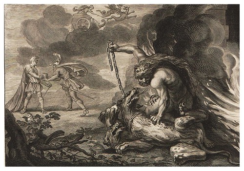 008- Hercules y Cerbero Egeo y Teseo-Ovid's Metamorphoses In Latin And English V.1- Bernard Picart-© UniversitättBibliotheK Heidelberg