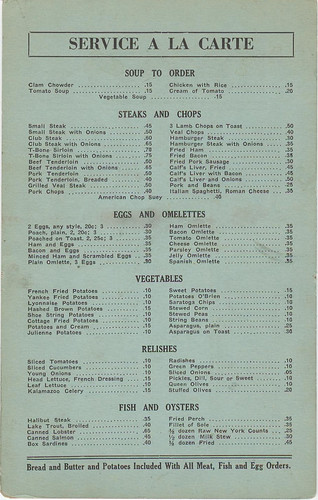 Bates Grill & Hotel menu
