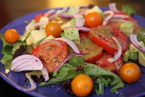 Tomato Salad with Spicy Avocado Vinaigrette