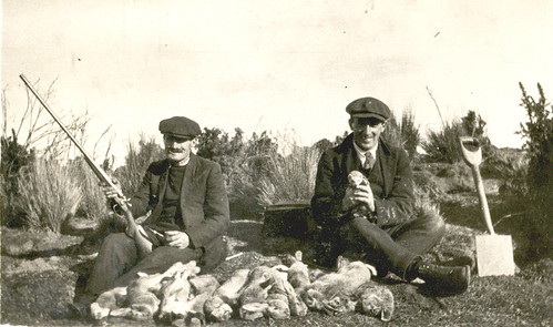 Arthur James & Willy Pearce rabbit hunting