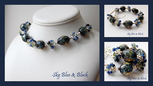 Sky Blue & Black - SOLD by gemwaithnia
