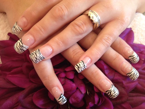 Zebra Acrylic Nails