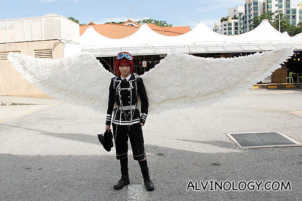Love this cosplayer's costume and wings