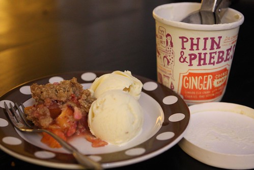 Stone Fruit Crisp with Phin & Phebes Ginger Snap Ice Cream