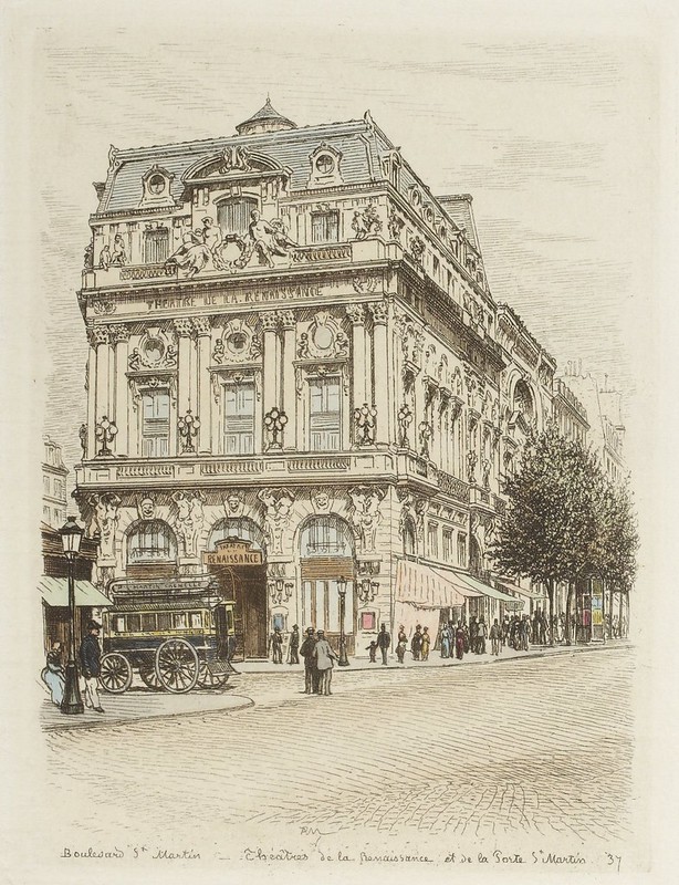 Boulevard Saint-Martin - Théâtres de la Renaissance et de la Porte Saint Martin 1877
