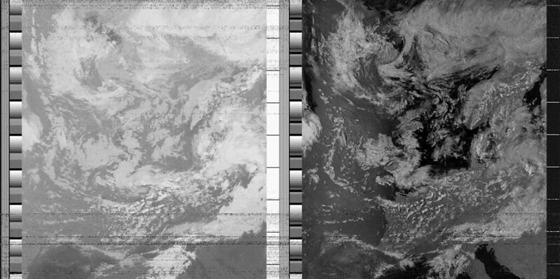 Weather satellite image received with RTL-SDR