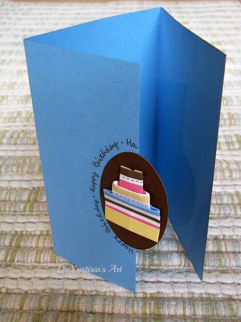 Origami cake birthday card